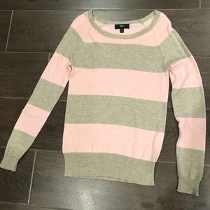 Comfy, cozy soft pink and gray sweater